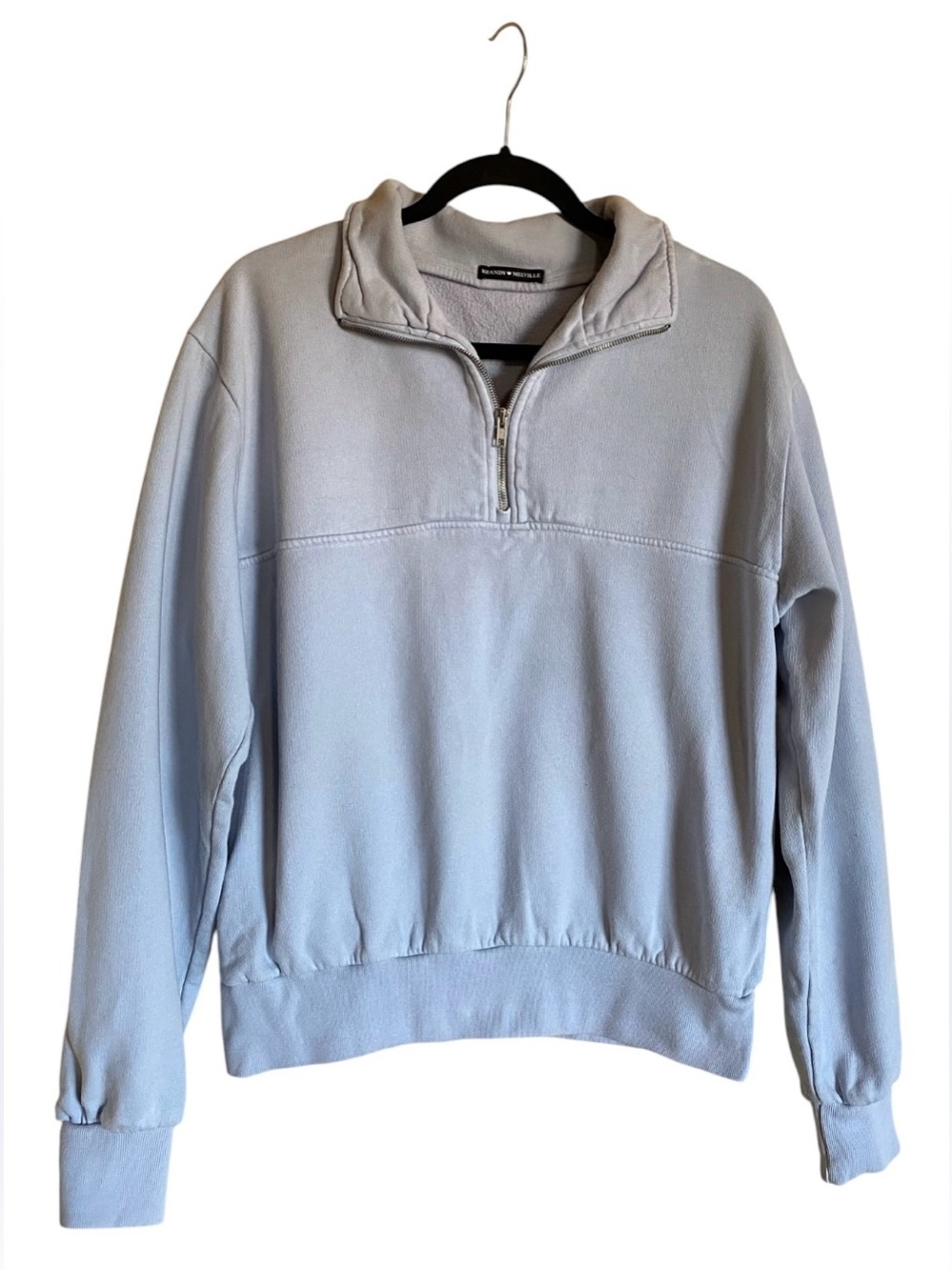 Women’s BRANDY MELVILLE Baby Blue 1/4 Zip Sweatshirt Top M
